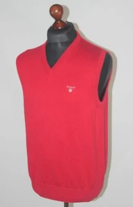 GANT mens red cotton vest waistcoat Size L - Picture 1 of 6