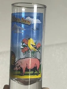 Molino de viento Iowa Shot Glass 4 pulgadas tractor cerdo jilguero pájaro estatal - Imagen 1 de 7