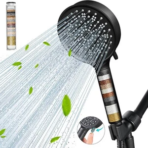 Filtered Shower Head with Handheld High Pressure 6 Spray Mode Showerhead with F - Picture 1 of 7