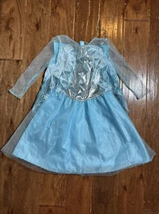 Disney Store Princess Dress w/ Cape Frozen ELSA Ice Queen Costume 5t/6 - Picture 1 of 10