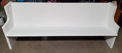 Antique Oak Church Pew Bench 6 1/2' L  x  18" W Primed, ready to paint! - Image 1 of 4