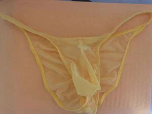 Men Stretch Bikini Whale Tail Back Underwear See-through Mesh Pouch Brief Pants - Picture 1 of 18