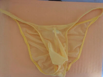 Men Stretch Bikini Whale Tail Back Underwear See-through Mesh Pouch Brief Pants - Image 1 of 4