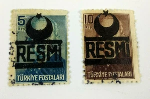 2 Briefmarken Stamps gestempelt Türkei Überladung Resmi schneller Versand - Bild 1 von 1