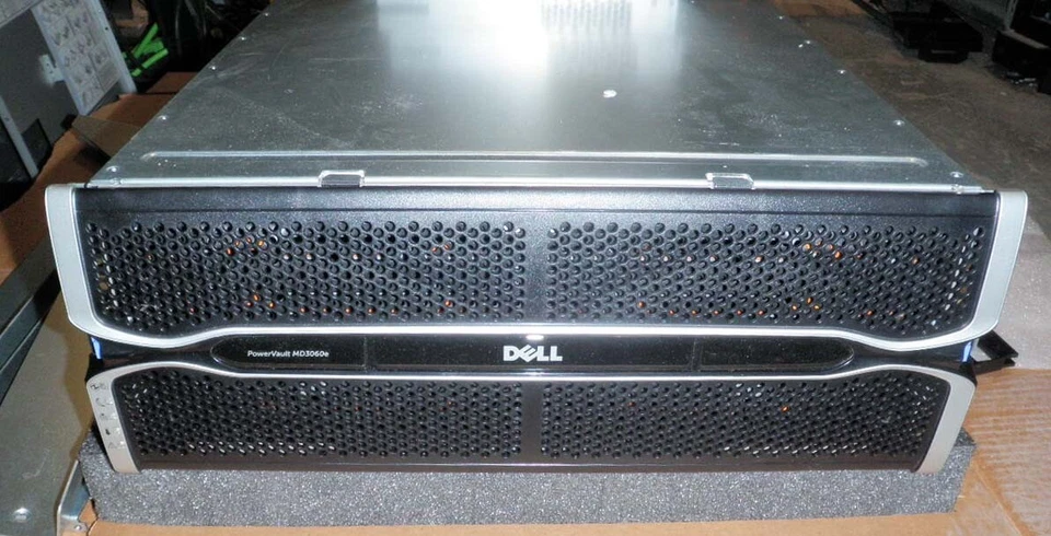Dell Powervault MD3660i iSCSI SAS Disk Array-Rails-60x 4TB SAS-2x PSU-4x Gbe - Image 1 of 1