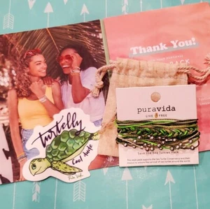 🐢 PURA VIDA SAVE THE SEA TURTLES SET, BAG, & TURTLE STICKER‼️FREE SAME DAY SHIP - Picture 1 of 4