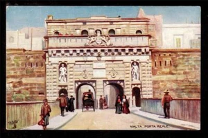 Cartolina Tuck people ingresso Valletta Porta Reale Malta - Foto 1 di 1