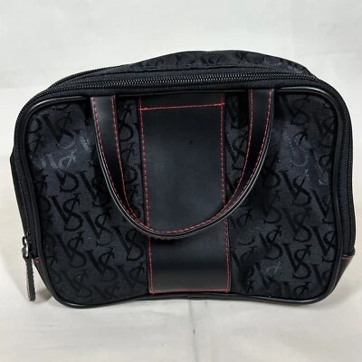 Victoria’s Secret VS Initials/Bolso de Maquillaje para Artículos de Aseo Negro y Rojo con Espejo, Bolsa Foto 1 de 4