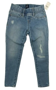 NWT Gap Kids Girls 5 Stretch Denim Distressed Destructed Hipster Jegging Jeans - Picture 1 of 8