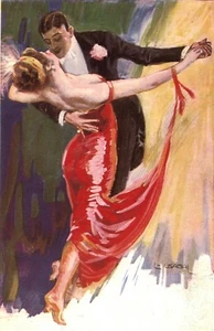 BALLROOM DANCE stampa valzer foxtrot tango danza arte - Foto 1 di 1