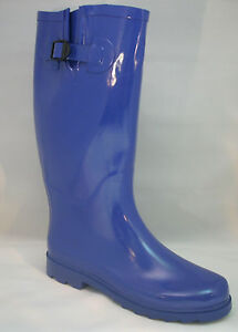 New Women's Flat Wellie Wellington Knee High Rubber Snow  Rain Boots, Size 5-10