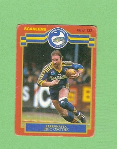 1986  PARRAMATTA  EELS  SCANLENS RUGBY LEAGUE CARD #88 ERIC GROTHE - Bild 1 von 1