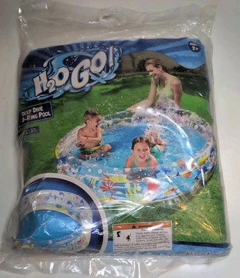 Piscina inflable de 3 anillos Bestway H2O Go Deep Dive 74 galones para niños 60"x 12" Foto 1 de 3