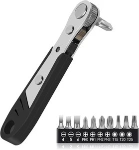 10-in-1 Angled Ratchet Screwdriver Set for Tight Spaces - Picture 1 of 5