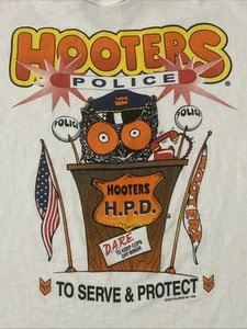 Vintage 1996 Hooters Police D.A.R.E T-shirt Size 2XL RARE Single Stitch White - Picture 1 of 7
