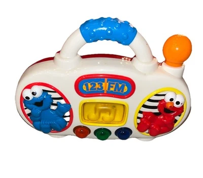 VTG 1999 Sesame Street 123 FM Radio Boom Box Elmo Cookie Monster Mattel Works ** - Image 1 of 3