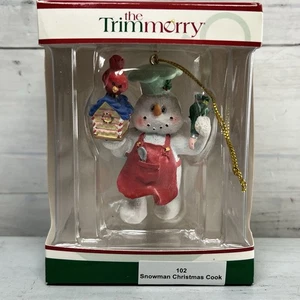 NEW Old Stock 2003 The Trimmery Snowman  Christmas Cook Ornament #102 Chef - Picture 1 of 8