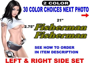 FISHERMAN BOAT DECALS DECAL HULL 30 COLOR CHOICES replacement side - Picture 1 of 3