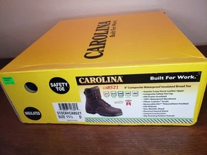 Carolina CA8521 Mens 8" Comp Waterproof Insul Broad Toe Work Boot Size 11.5D NEW - Picture 1 of 2