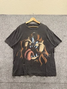 Vintage Black Taz Tasmanian Devil Shadow Blackout Tee Shirt RARE Thrashed - Picture 1 of 10