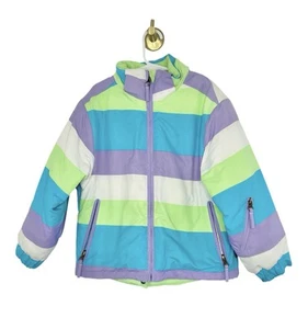 CRANE Kids Girls Multicoloured Winter Fleece Zip Collared Snow Ski Jacket Size 6 - Picture 1 of 12