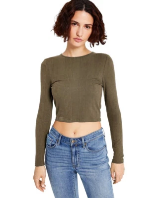 Top de manga larga acanalado con recorte trasero Tommy Jeans para mujer Foto 1 de 2