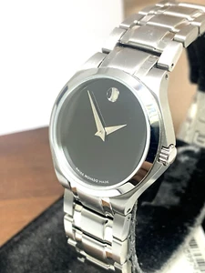 Reloj para mujer Movado 0606784 esfera negra cuarzo suizo plata acero 28 mm - Imagen 1 de 13