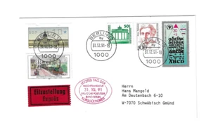 GERMANY1991 Express Cover sent from Berlin - Letzer Tag Der Kursgultigkeit - Picture 1 of 2