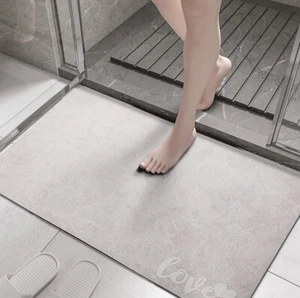 Bathroom Rug Mat Super Absorbent Soft Non Slip Rug, Washable 31”x20” Light Grey - Picture 1 of 8
