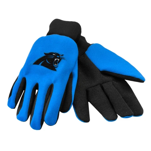 Carolina Panthers Gloves Sports Logo Utility Work Garden NEW Colored Palm Cover