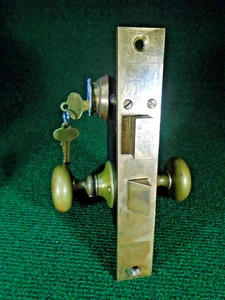 REMANUFACTURED RUSSWIN 1225/ 1238 ENTRY MORTISE LOCK w/KEYS & KNOBS (15154) - Picture 1 of 11