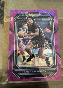 2023 Panini Prizm Draft Amen Thompson Purple Cracked Ice /149