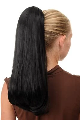 Haarteil Pferdeschwanz große Klammer sehr lang glatt Volumen schwarz BRO-525-1B