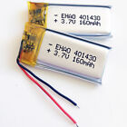 2 pcs 3.7V 160mAh Rechargeable Lipo Li Polymer Battery For GPS Earphone 401430