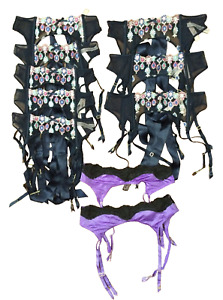 Lot of 10 Victoria's Secret Dream Angels Garter Belt Embroidered Mesh Lingerie