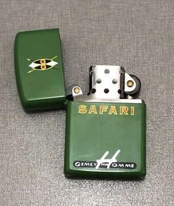 Safari Gemey Mens Green Steel Gas Lighter VGC - Picture 1 of 5