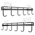 2 Pack Kitchen Adhesive Wall Hooks Rack Rail,Spoon Hanger for Kitchen Hanging...