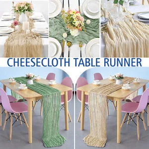 Cheesecloth Table Runner Wedding Birthday Reception Party Home Table Decorations - Picture 1 of 14