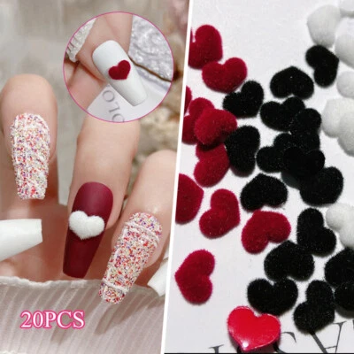 "20PCS Valentines Decoration Pompom Love Heart Plush Balls Pom Poms DIY Materi x - Image 1 of 4