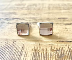 Lanvin Designer Crystal Square Luxury Cufflinks RRP £160 - Picture 1 of 6