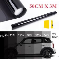 1% 5% 15％ 25% 35% Black Glass Window Tint Shade Film VLT 50cm x 3M Glass Tinting