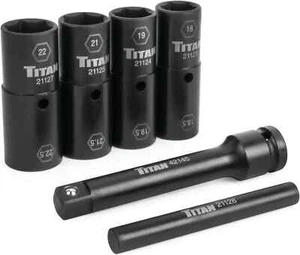 Titan 21126 Half-Size Flip Socket Set 1/2" for Lug Nut Removal - Picture 1 of 4