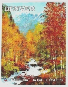 Original vintage poster DENVER ROCKIES NATURE Delta AL c.1970 - Picture 1 of 1