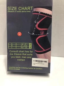 Sky Hawk Knie Kompressionsmanschette schwarz & rot Größe M NEU C26c35 - Bild 1 von 2