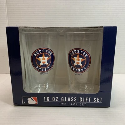 2024 MLB Houston Astros 16 oz. Glass Gift Set (2 Pack Set) Texas MLB - Image 1 of 3