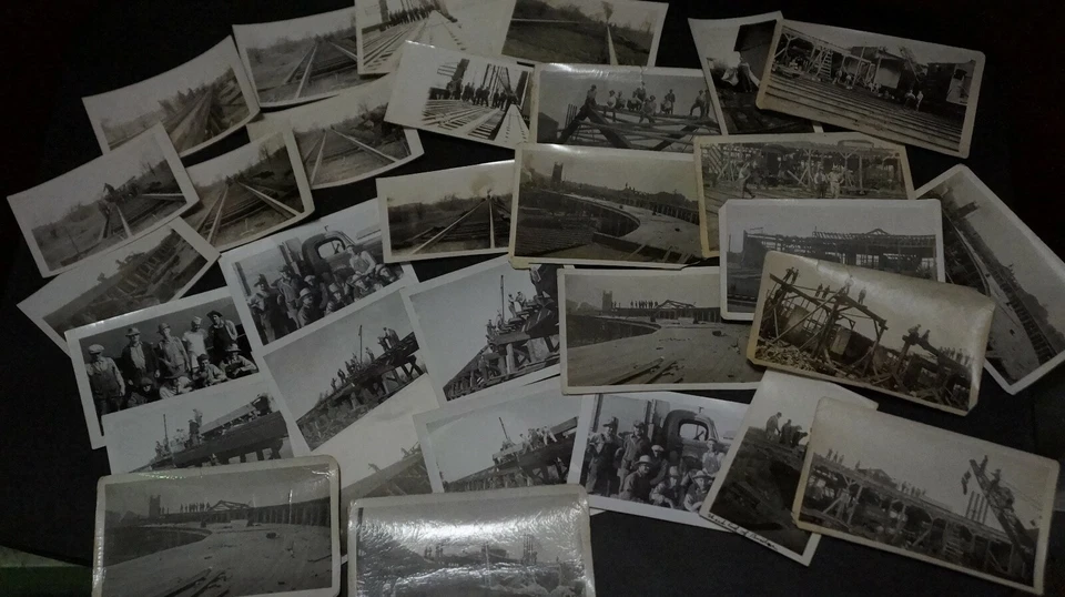 30 Антикварных и Винтажных Фотографий ЮЖНО-ТИХООКЕАНСКИХ ЖЕЛЕЗНОДОРОЖНЫХ СТРОИТЕЛЬНЫХ БРИГАД Укладка Рейки - Изображение 1 из 4