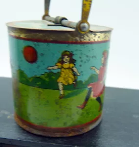 Antique German LITHOGRAPH Tin LUNCHBOX for Doll or Large Dollhouse Miniature - Picture 1 of 5