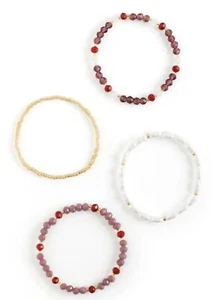 Rhea Stackable 4 bracelets - Red - Picture 1 of 4