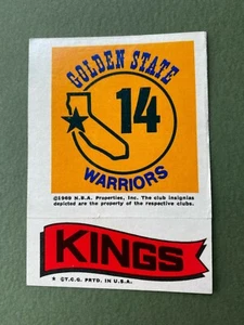 1973-74 Topps NBA TEAM STICKER CARD - Golden State Warriors - Kings EX - Picture 1 of 4