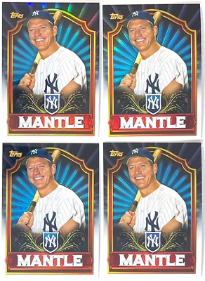 Lot Of 4 2011 Topps Value Box Chrome Refractor Mickey Mantle SP #MBC1 - Image 1 of 4